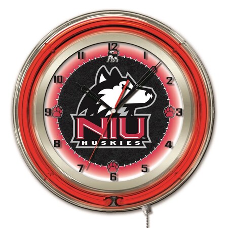 University Of Northern Illinois Double Neon 19 Clock